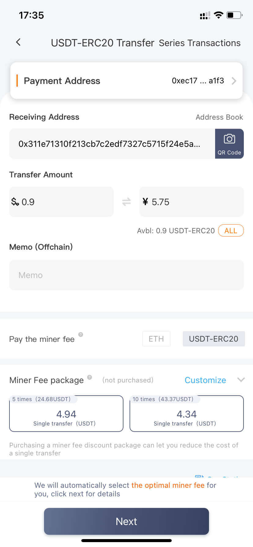 USDT 矿工费代付功能｜bitpie.com